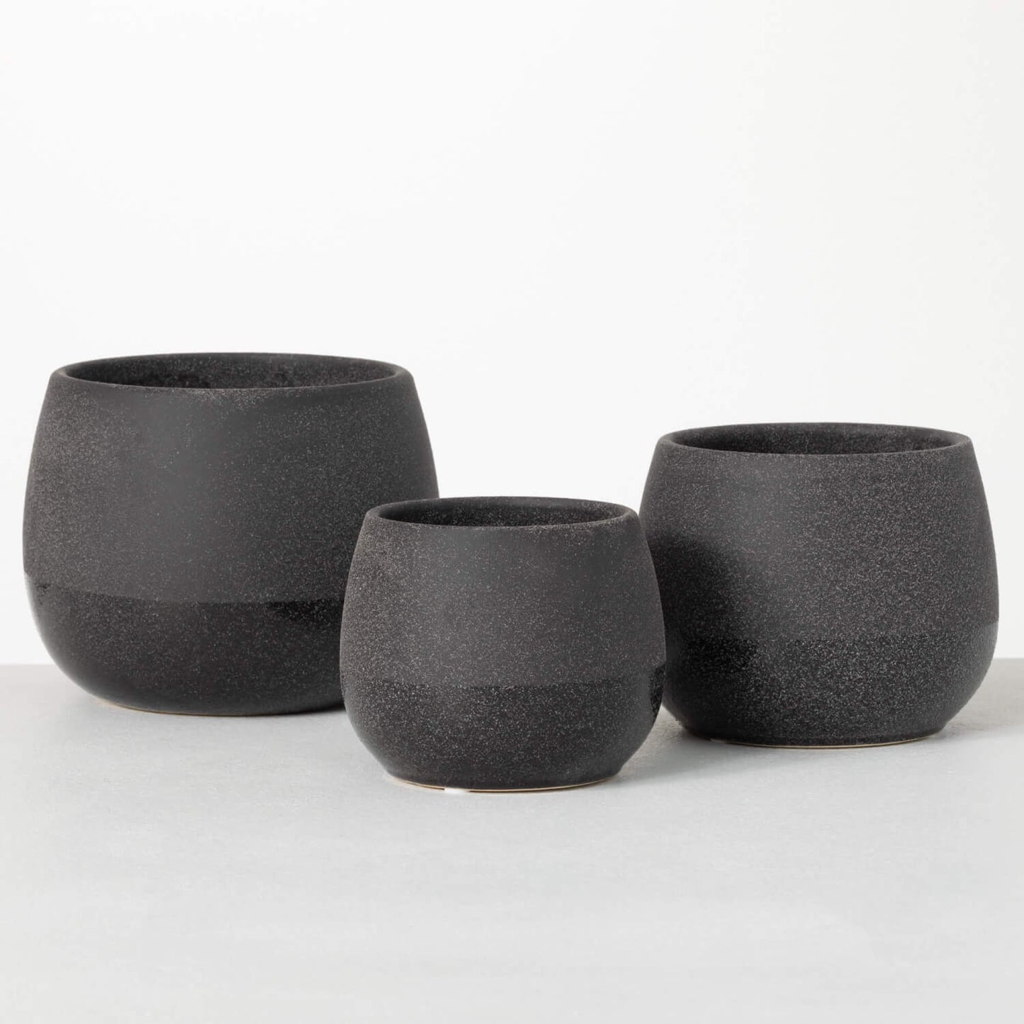 SPECKLED BLACK TWO-TONED POTS