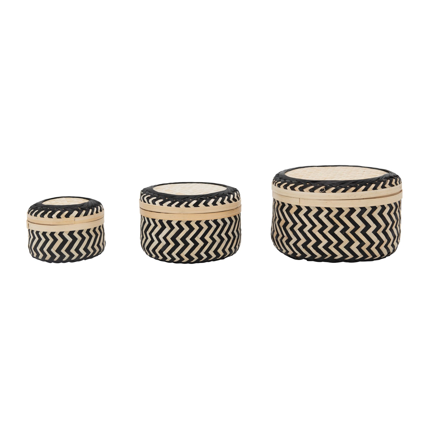 Round Bamboo Boxes with Lids