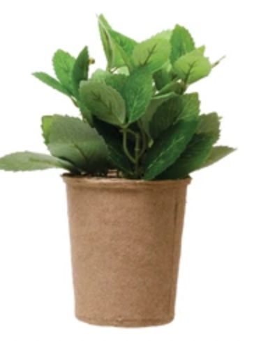 Faux Herb in Paper Pot Mint