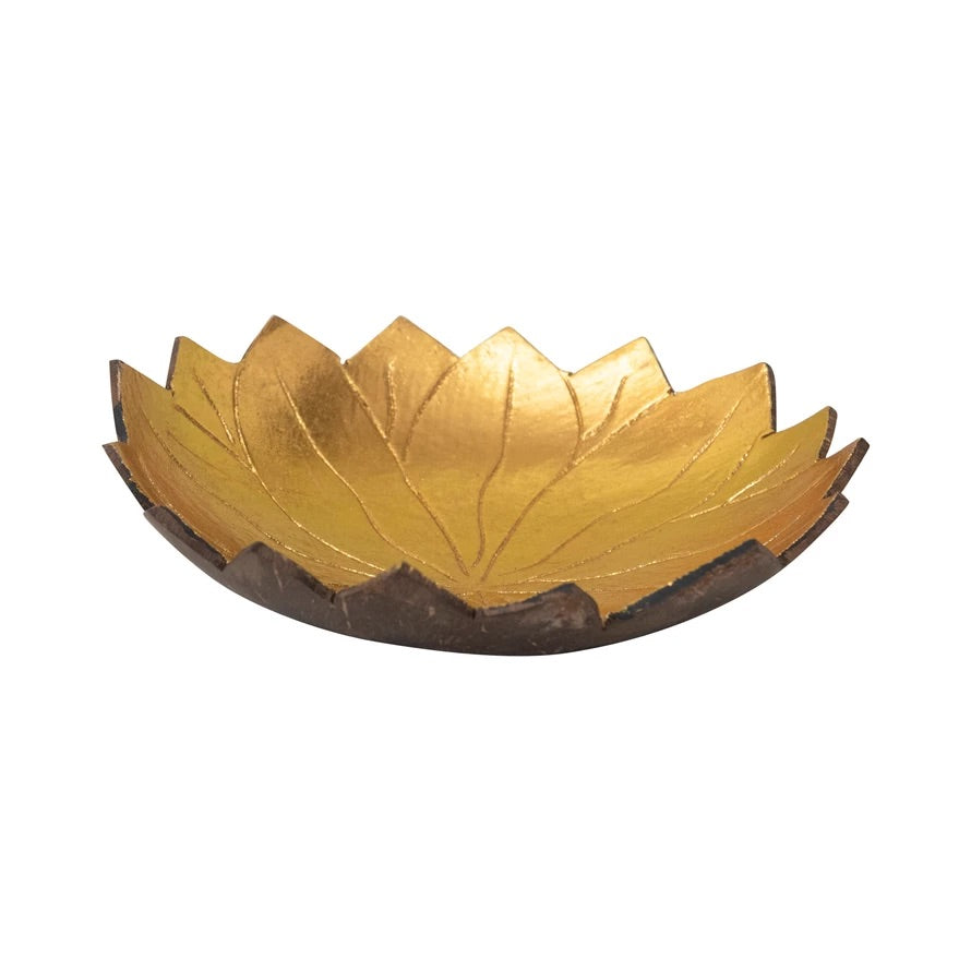 Decorative Coconut Shell Lotus-Shaped Bowl