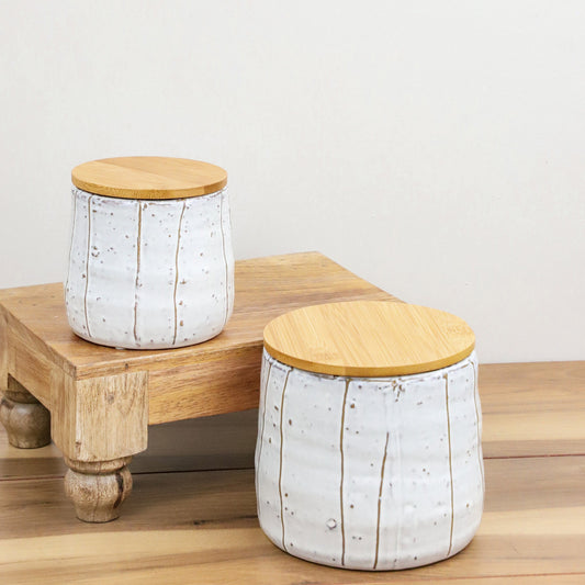 WOOD LIDDED ARTISAN CANISTERS